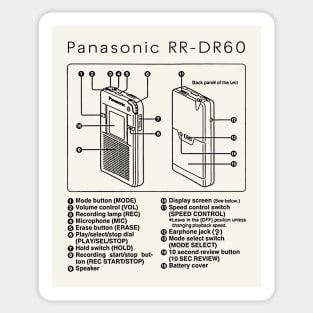 Panasonic RR-DR60 Handheld Digital IC Recorder Sticker